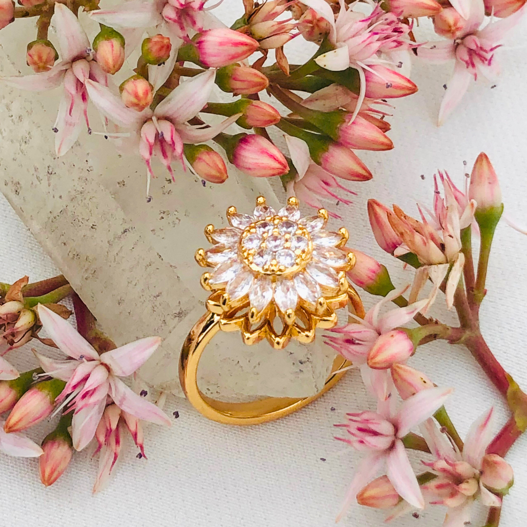 Anillos con girasoles sale